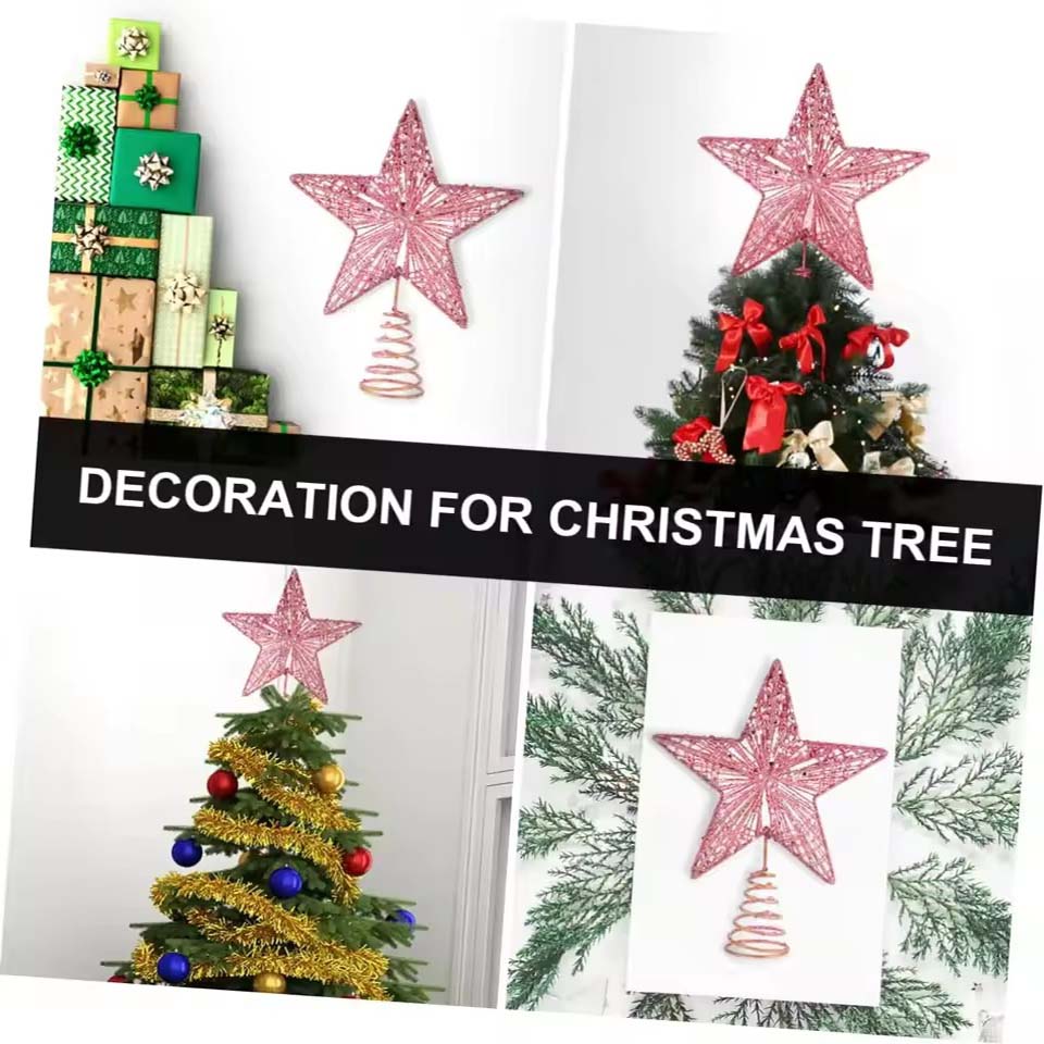 Star Tree Topper - Рождественская пятиугольная верхняя звезда для елки,