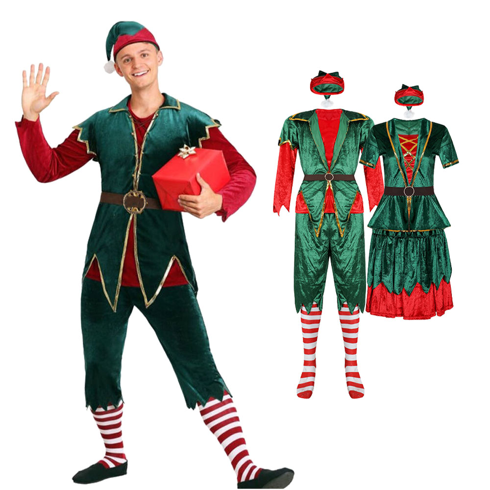 Elf Costume Christmas - Рождественский костюм Санта-Клауса, костюм для пары,