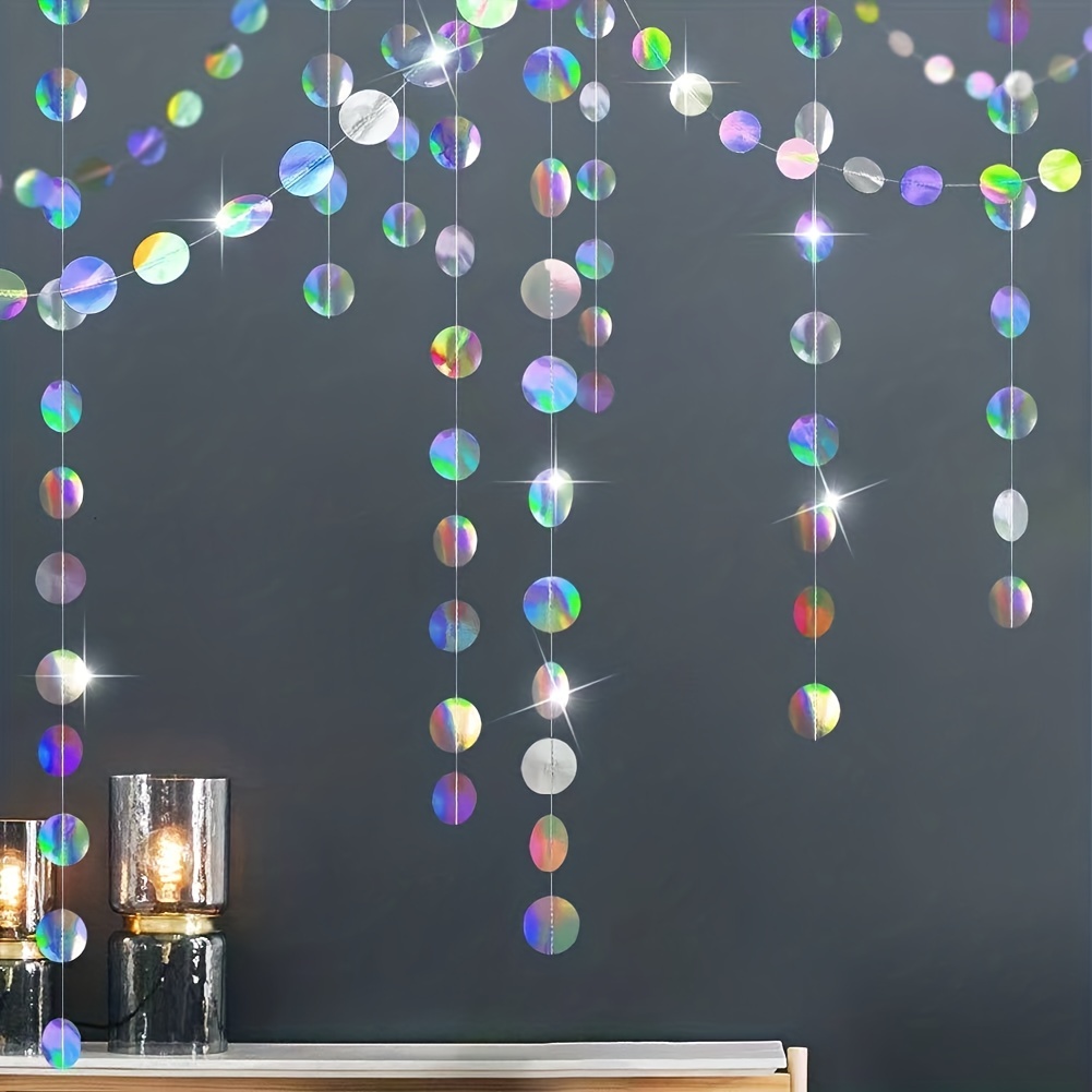 Tinsel Garland Decoration - 1 шт. мерцающие радужные круглые гирлянды-волшебный