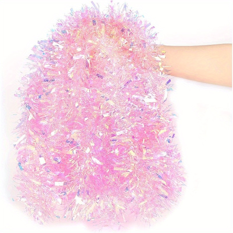 Tinsel Garland Decoration - Розовая рождественская гирлянда длиной 13 футов,