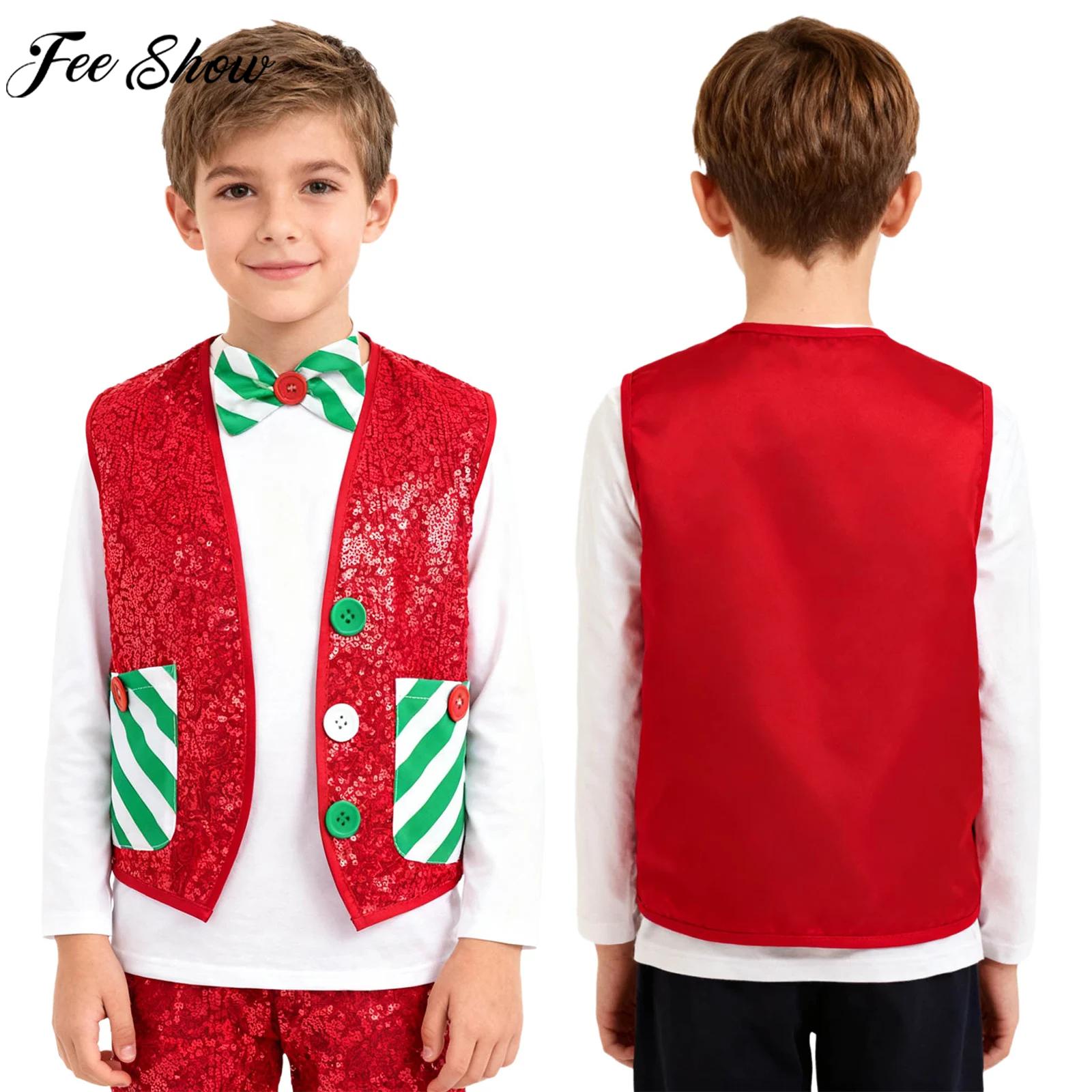 Elf Costume Christmas - Жилет для косплея Санта-Эльфа на Рождественскую