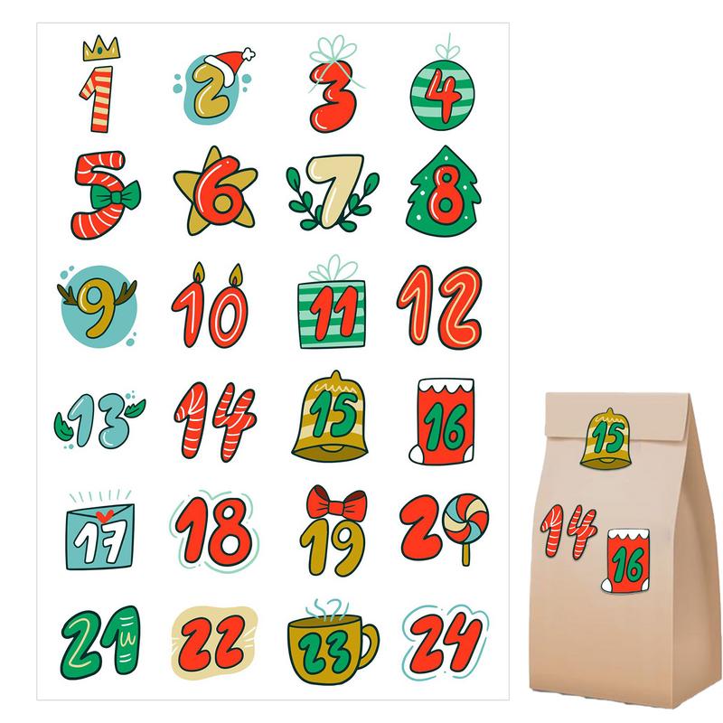 Advent Calendar Gift - Наклейки с Рождеством, Адвент-календарь, наклейка с