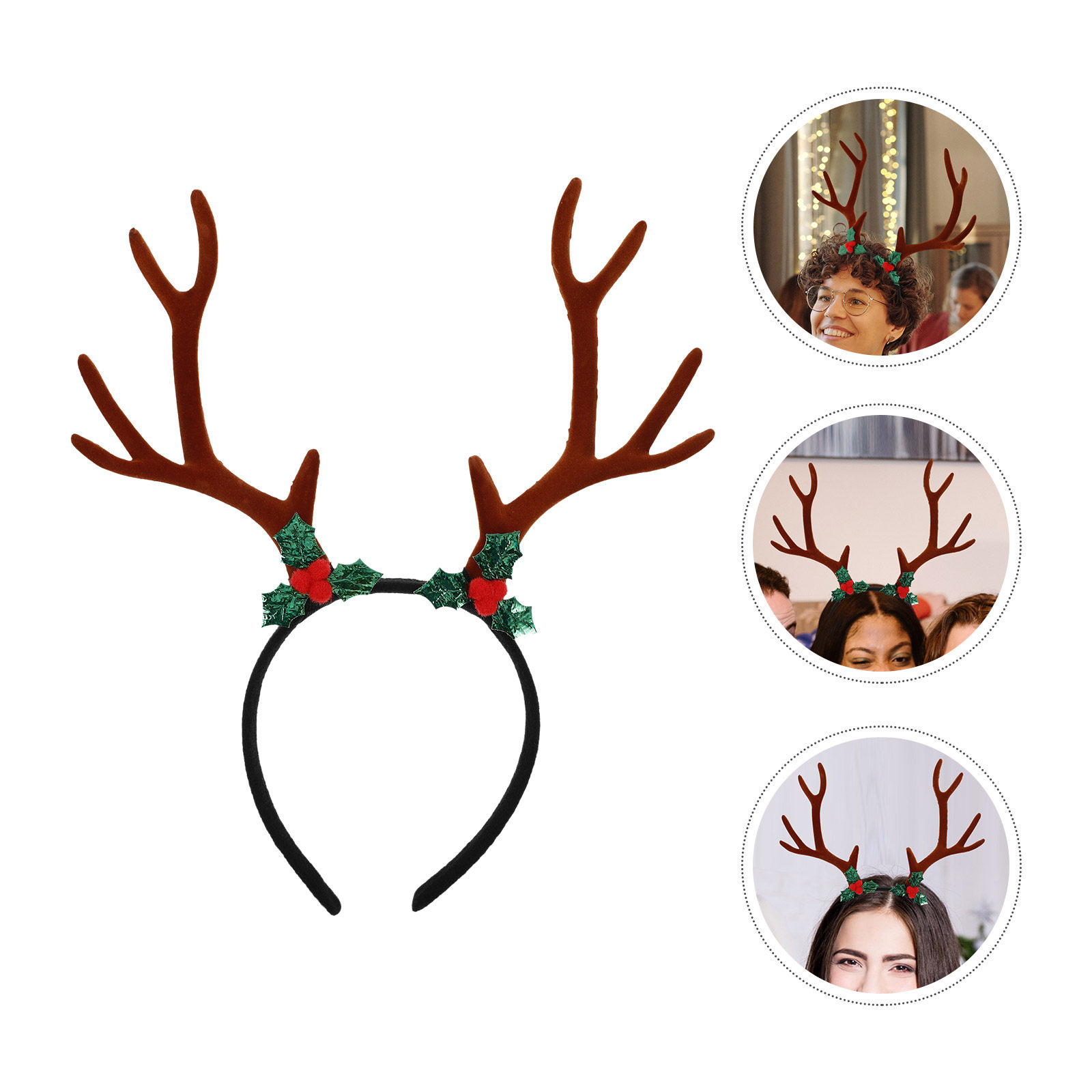 Reindeer Antlers Headband - Большой праздничный ободок с рогами оленя,