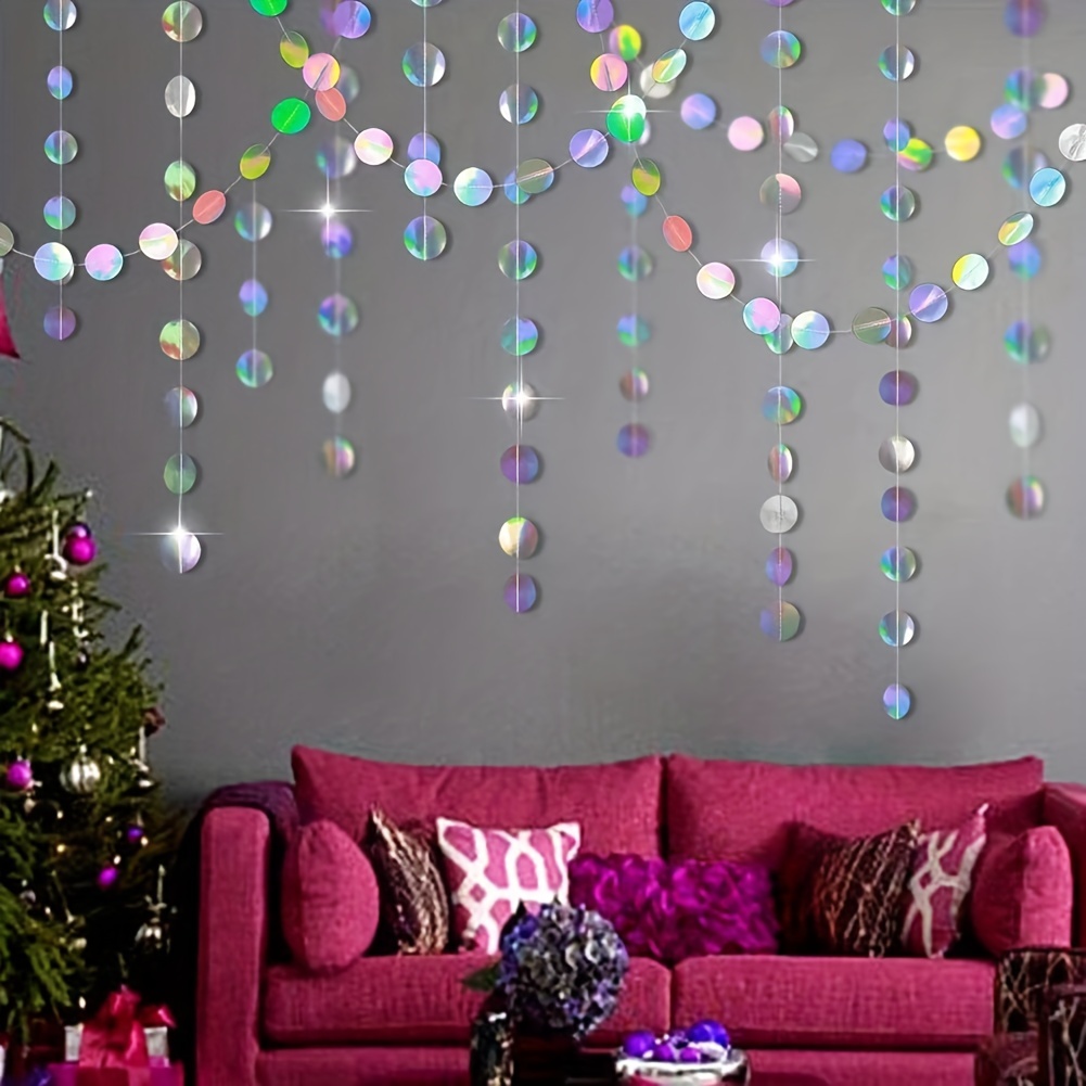 1 шт. мерцающие радужные кругл – обзор и цена Tinsel Garland Decoration