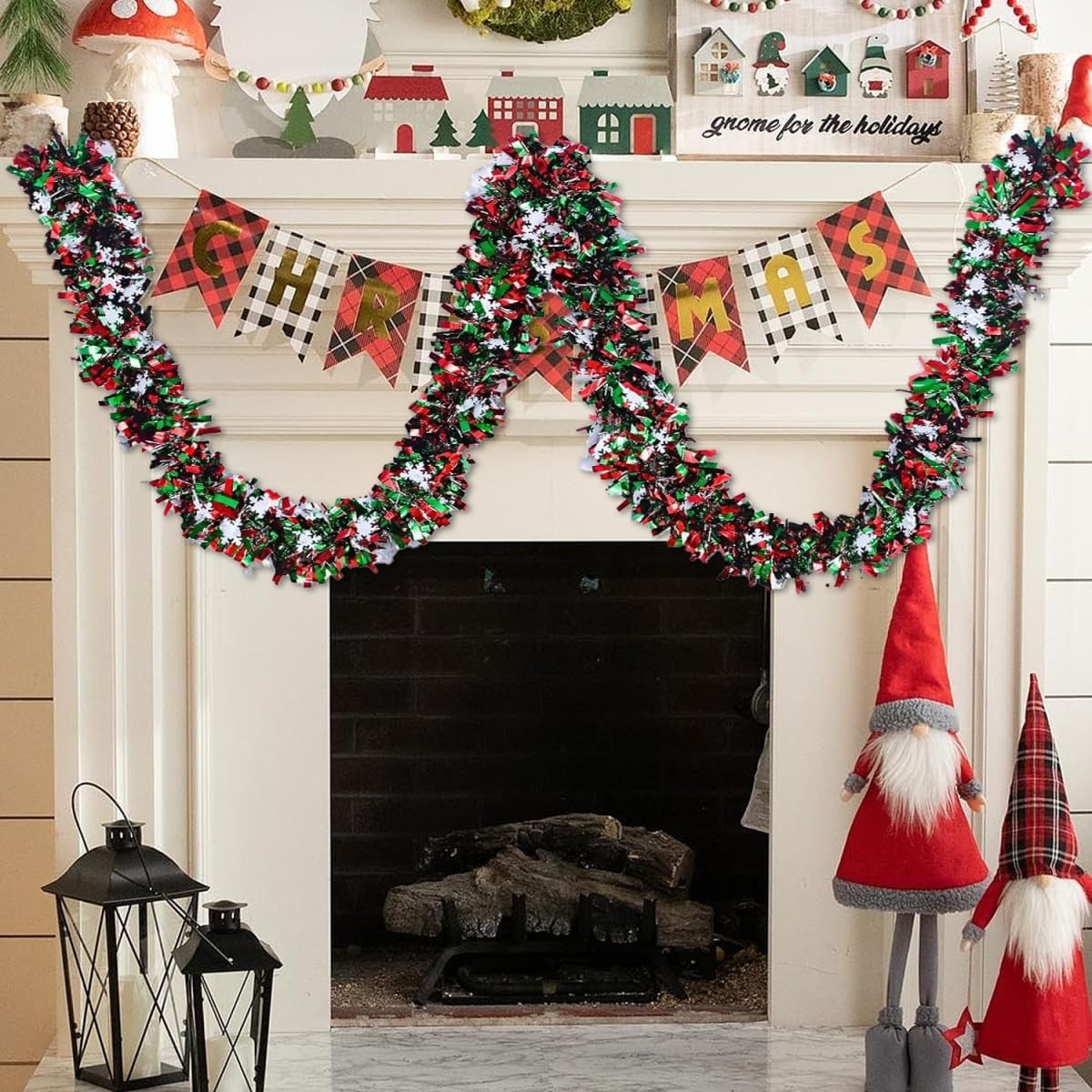 6,56 фута зелено-красная рожде – обзор и цена Tinsel Garland Decoration