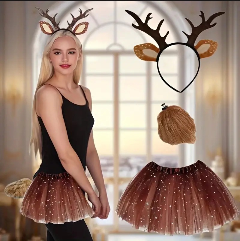Комплект костюма оленя, юбка-п – обзор и цена Reindeer Antlers Headband
