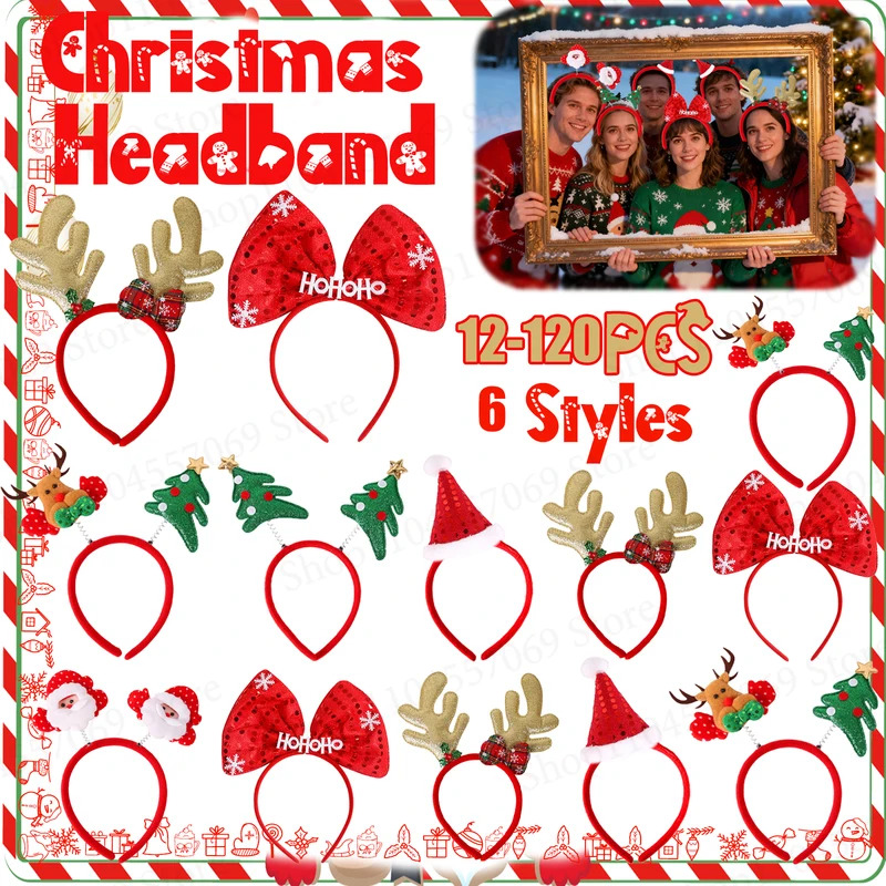12-120 шт. Рождественская повя – обзор и цена Reindeer Antlers Headband