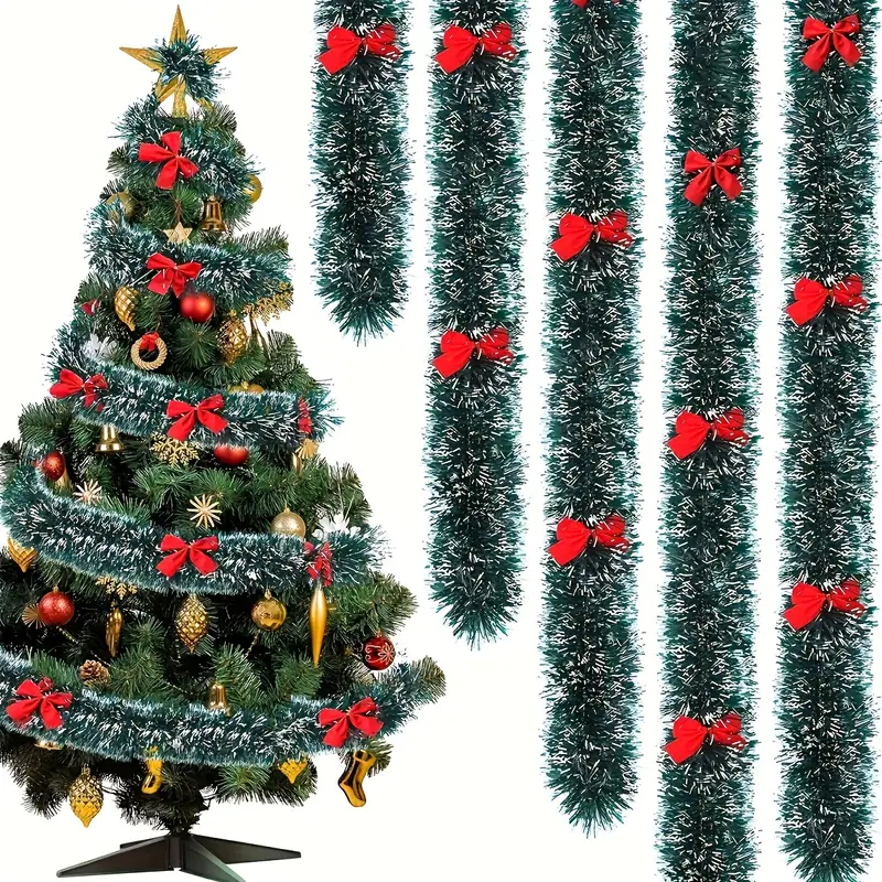 Рождественский бант, ленты с м – обзор и цена Tinsel Garland Decoration