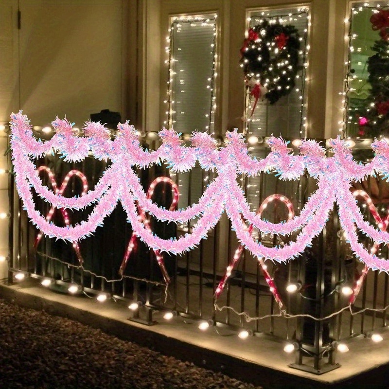 Розовая рождественская гирлянд – обзор и цена Tinsel Garland Decoration