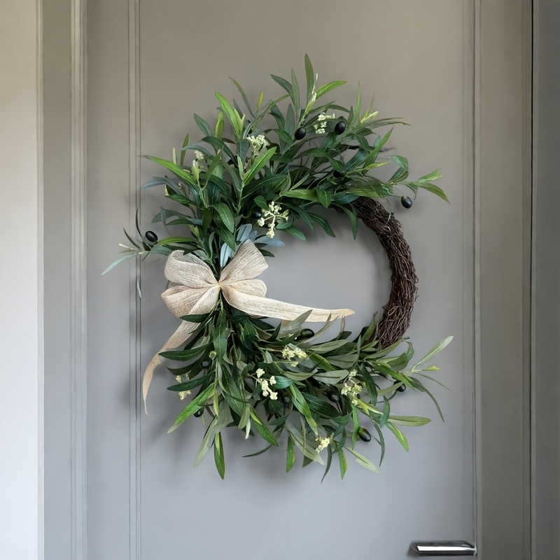 2025 искусственный оливковый в – обзор и цена Christmas Wreath Fake